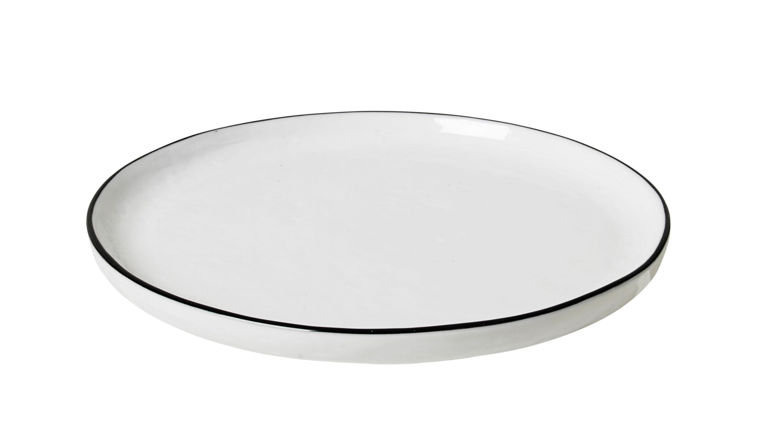 Broste Salt diskur 18xh1,2cm hvítur m:rönd Broste Salt diskur Ø18 cm – mynd 1