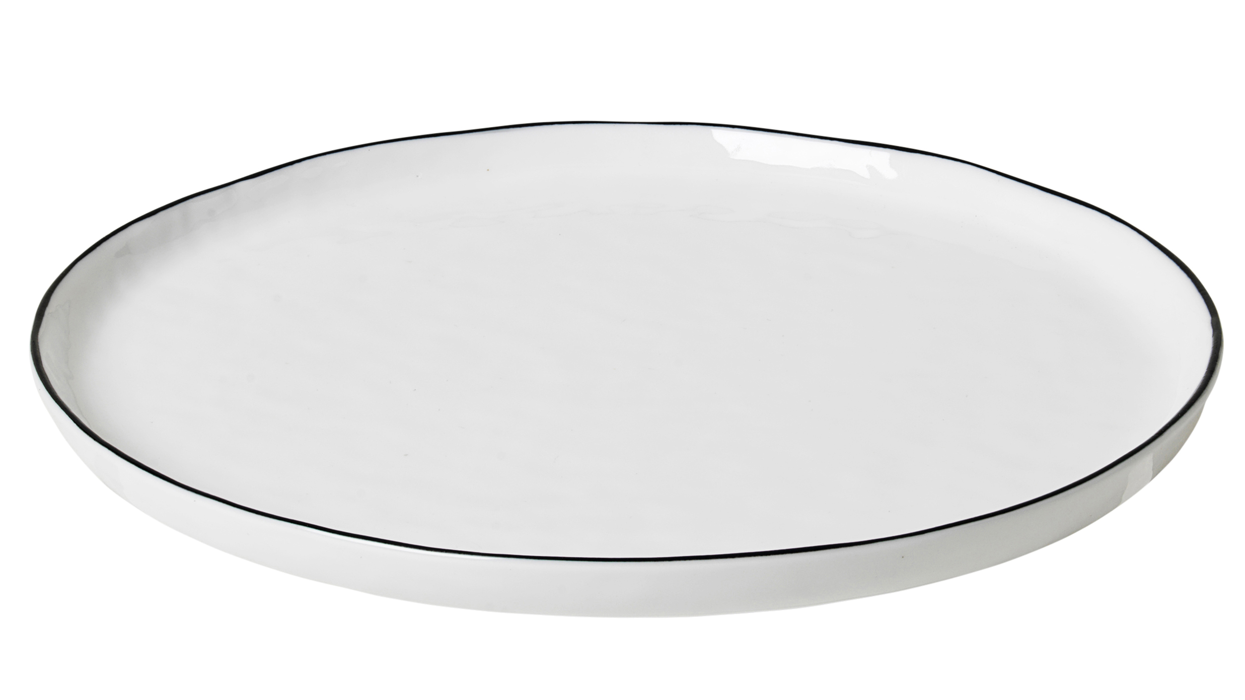 Broste Salt diskur 22x1,5cm hvítur m:rönd Broste Salt diskur Ø22 cm – mynd 1
