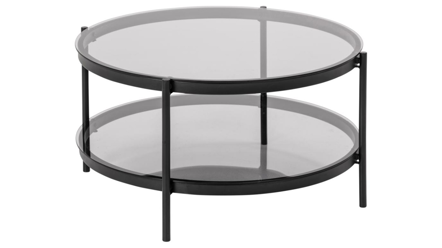 Bayonne sófaborð m-reyktu gleri Ø79cm 0000087038 Bayonne sófaborð með reyktu gleri Ø79cm – mynd 1