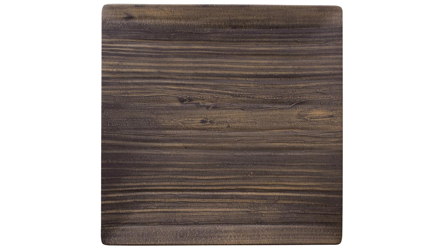 Natural Teak Melamine Square shape plate - 10 3:4 9087 LW Melamin diskur natural tekk ferkantaður 27cm – mynd 1