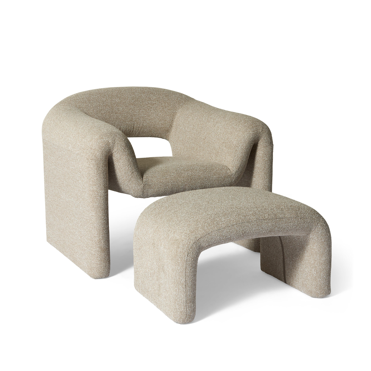 58650002 Lux hægindastóll + skammel Cobble 121 dökk Taupe (4) Lux hægindastóll + skammel Cobble 121 dökk Taupe – mynd 1
