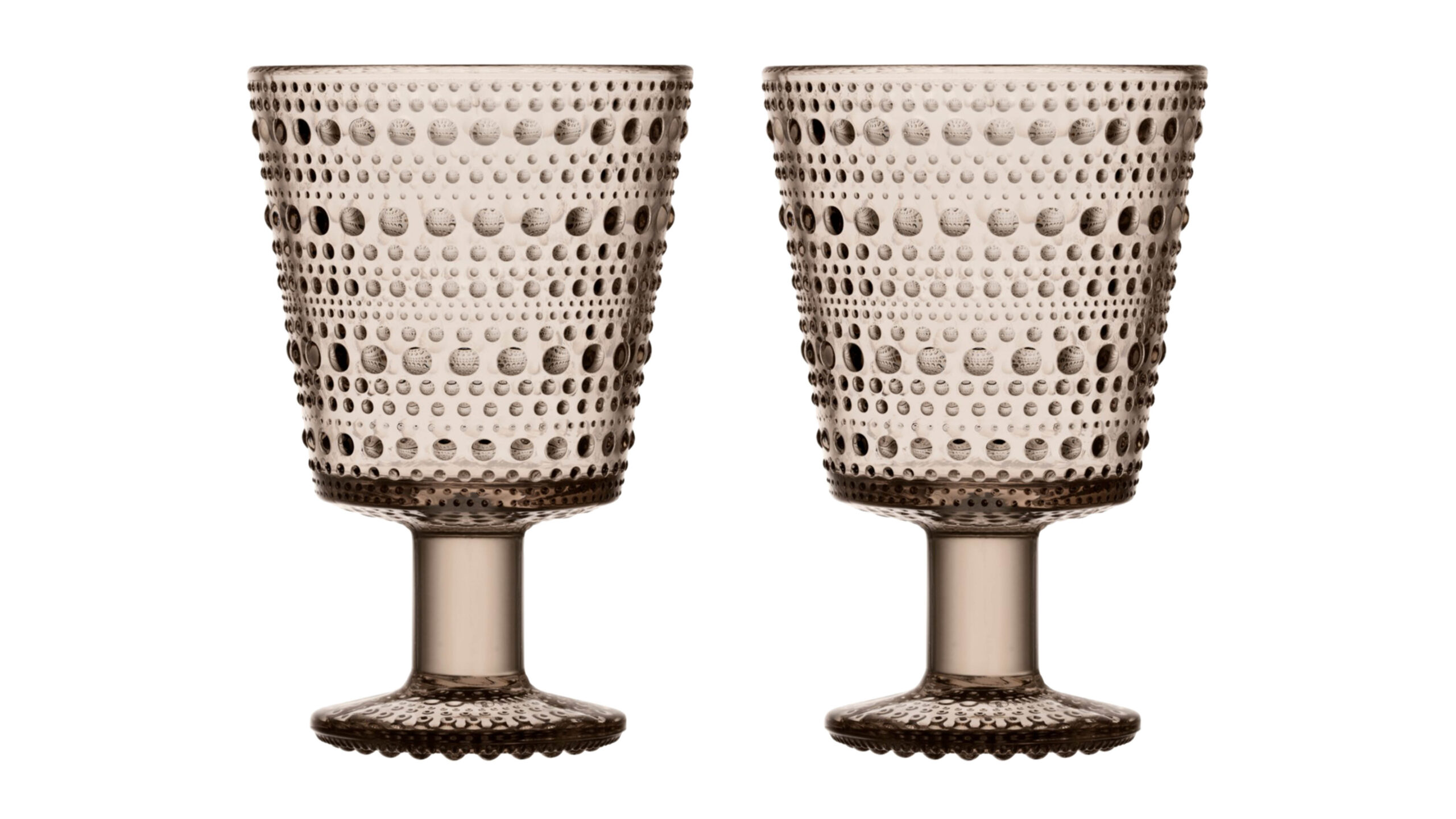 Iittala Kastehelmi glas 26cl á fæti 2 stk Linen Iittala Kastehelmi glas 26cl á fæti 2 stk Linen – mynd 1